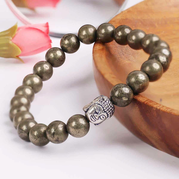 Pyrite Lucky Charm Elastic Bracelet (Unisex)